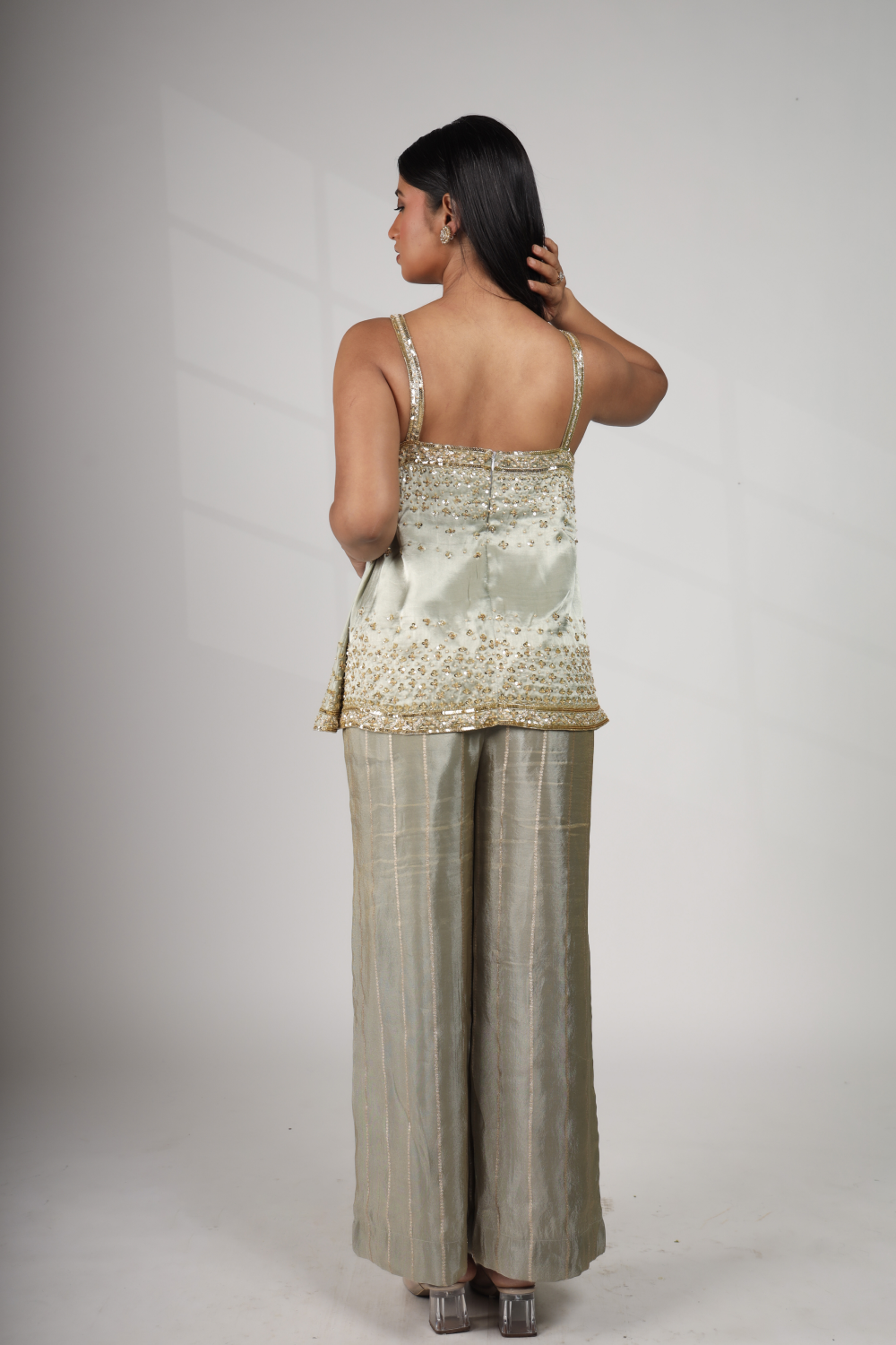 Moonlit Whisper – Where elegance glows in silvered hues
