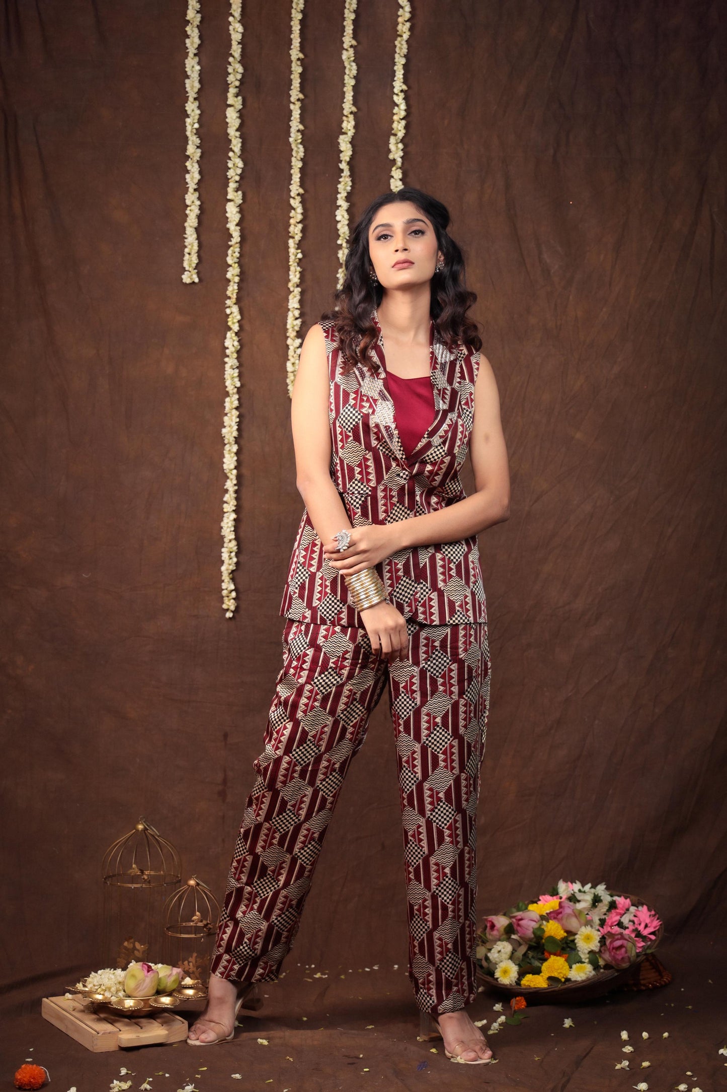 Geometric Blazer Set