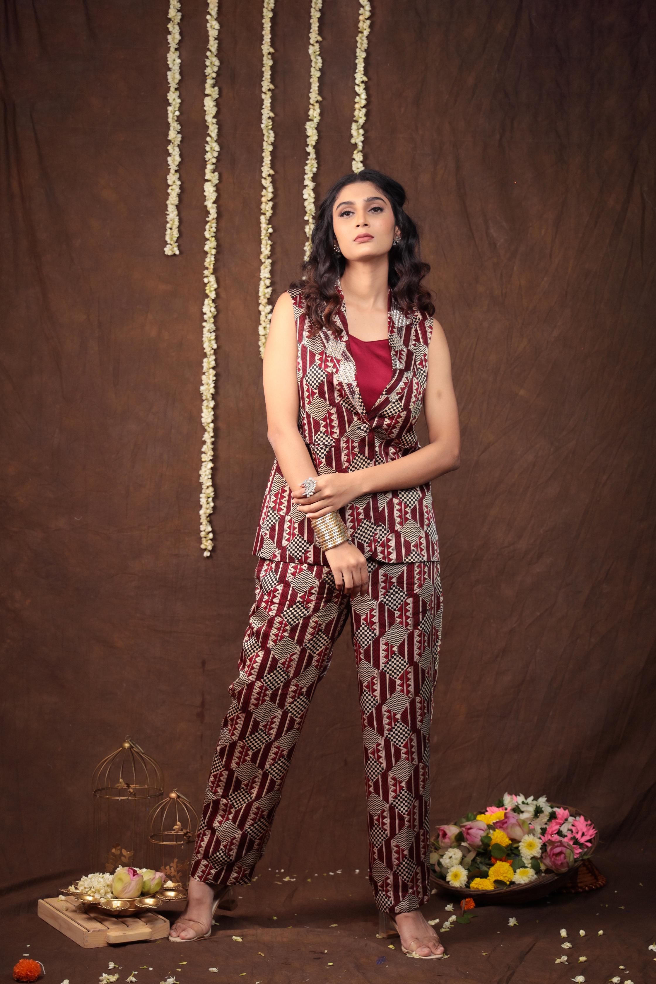 Geometric Blazer Set
