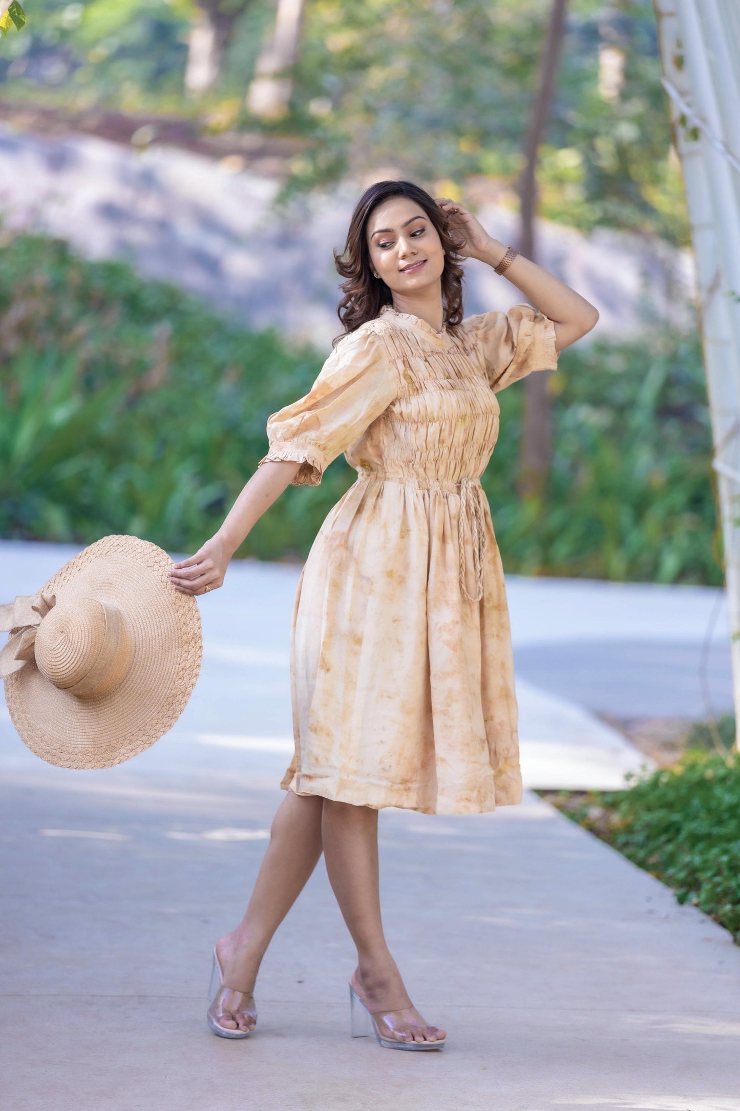 Eco-Print Sunshine Day Dress