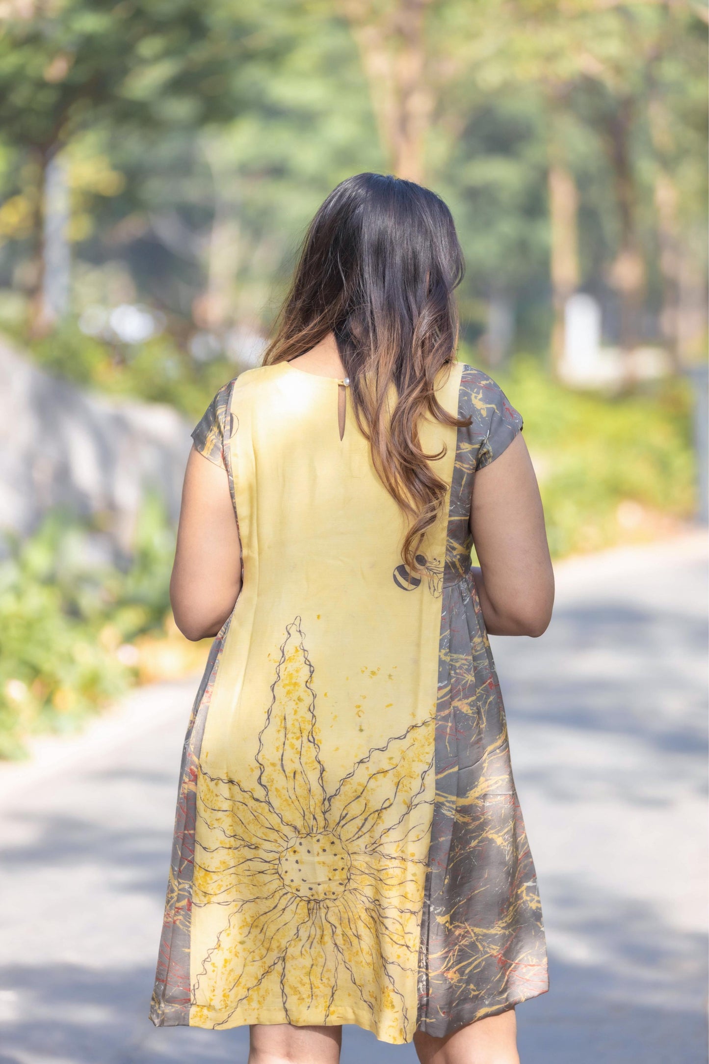 Eco-Print Sunflower Dress