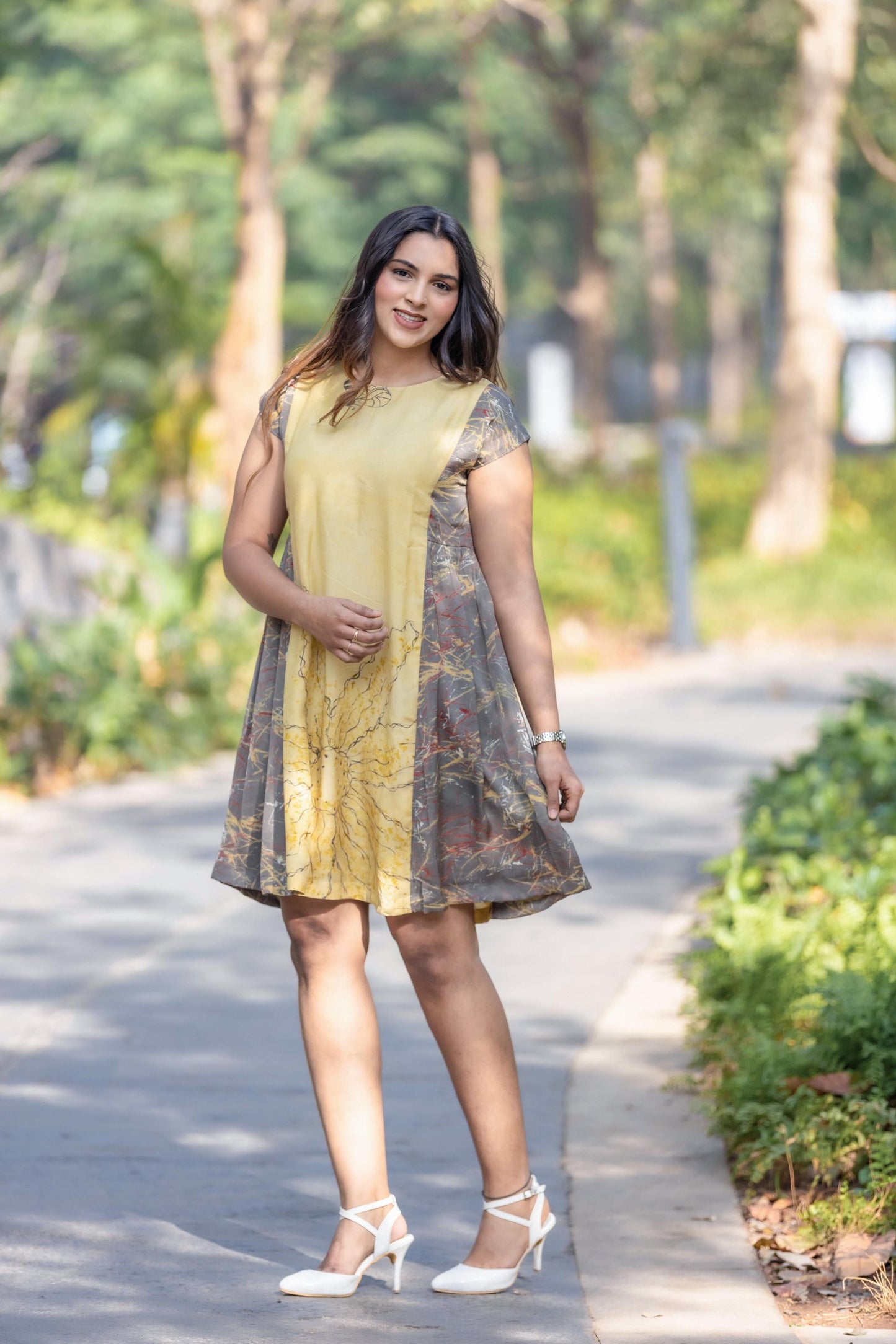 Eco-Print Sunflower Dress