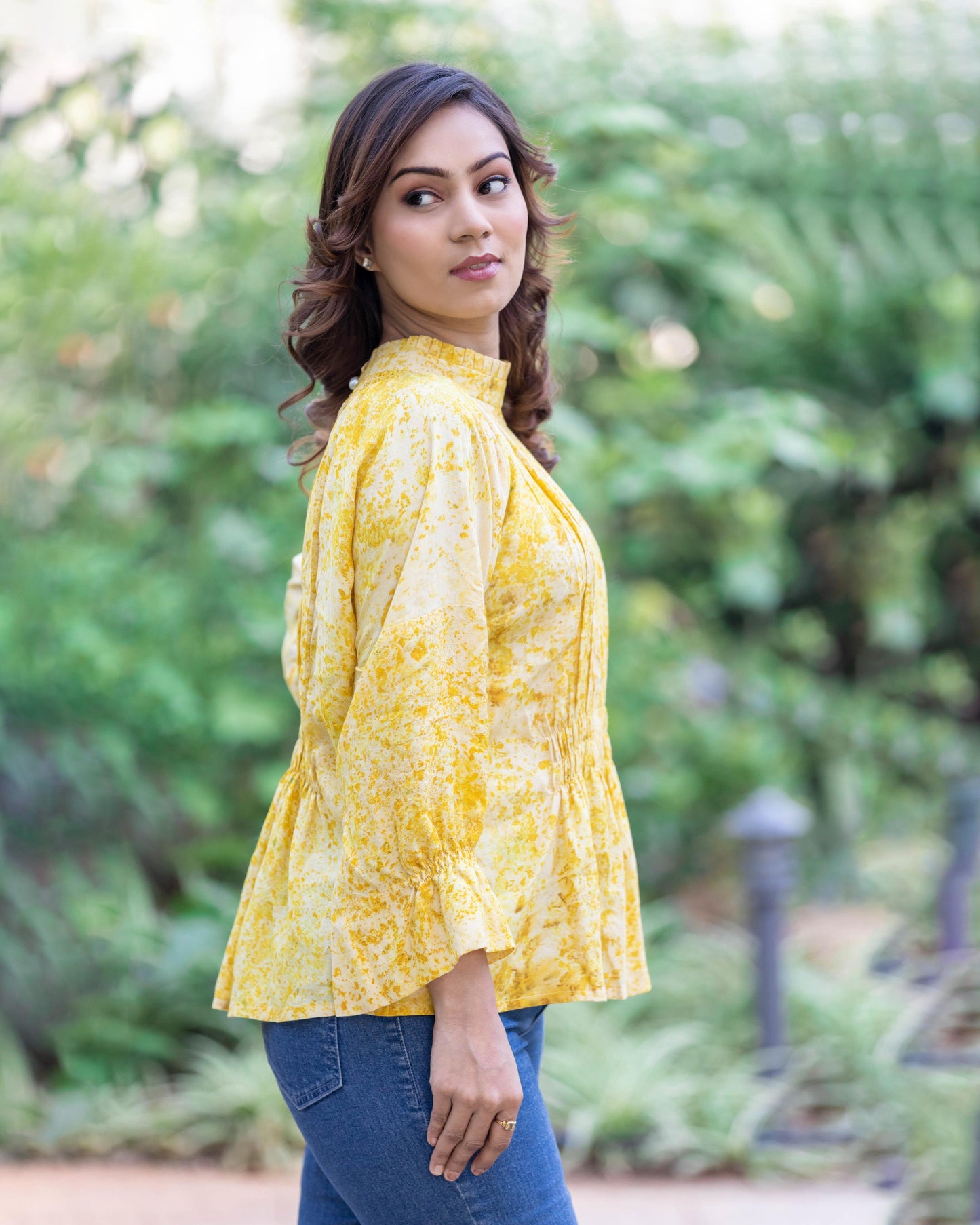 Eco-Print Marigold Top