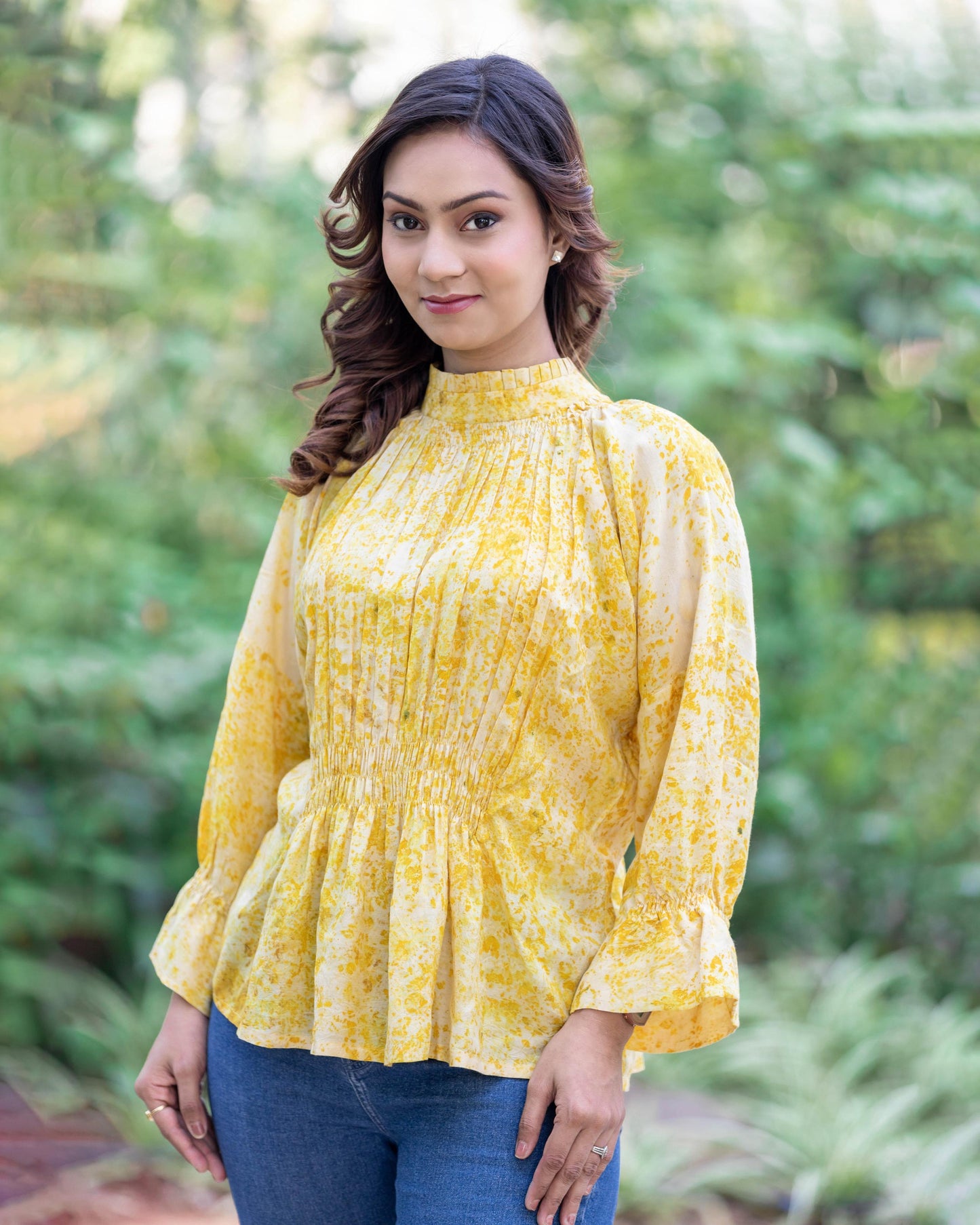 Eco-Print Marigold Top