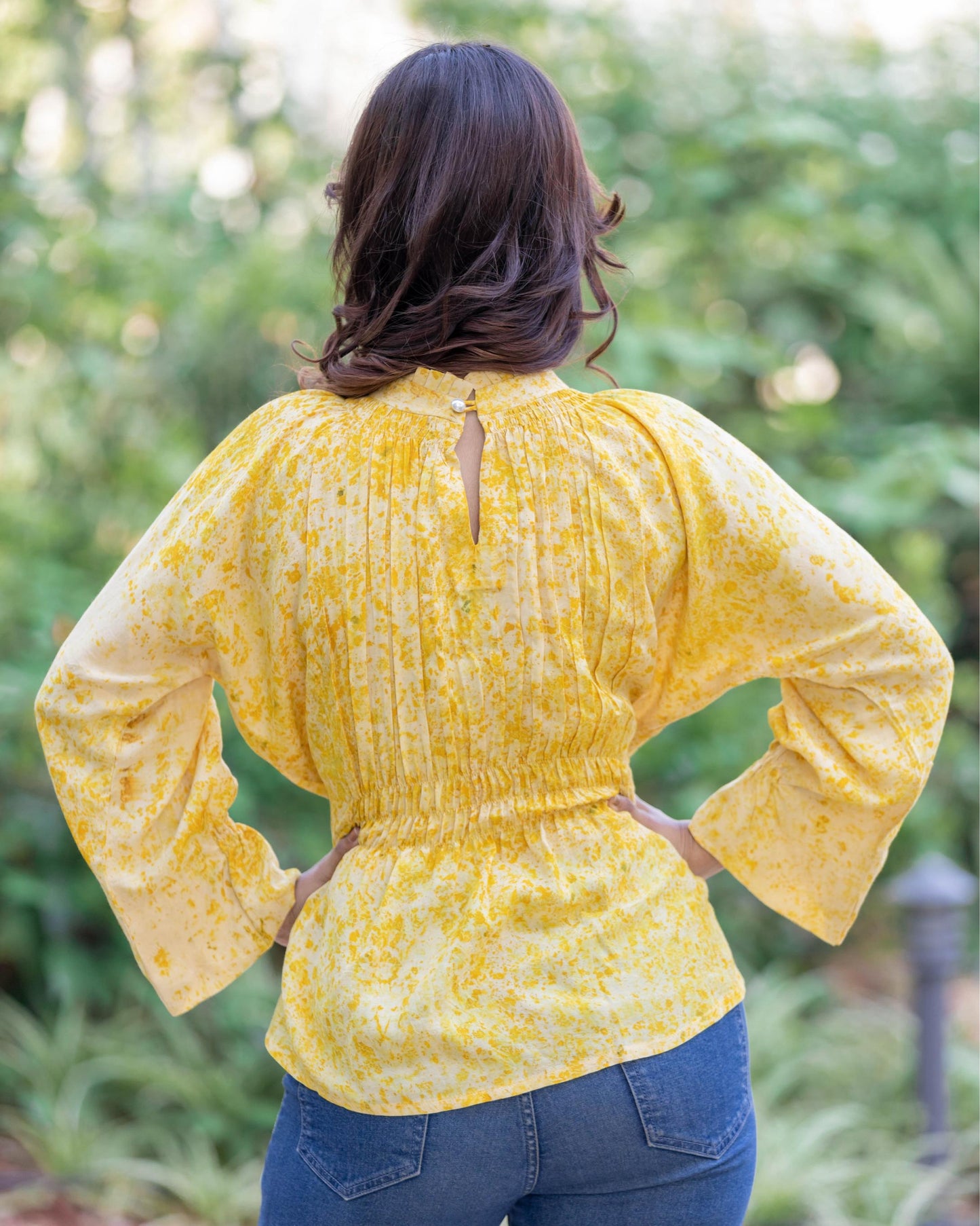 Eco-Print Marigold Top