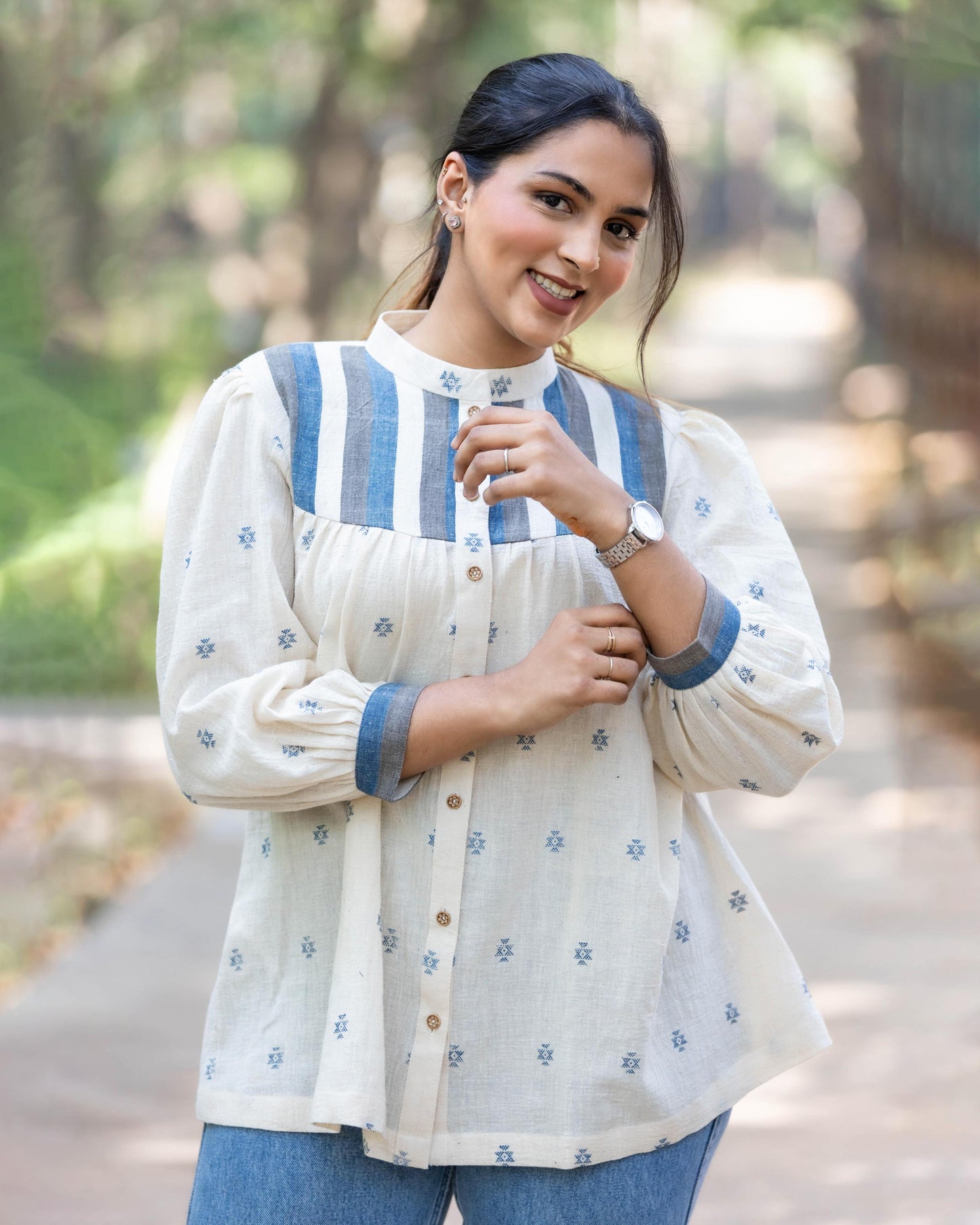 Blue Mandarin Shirt