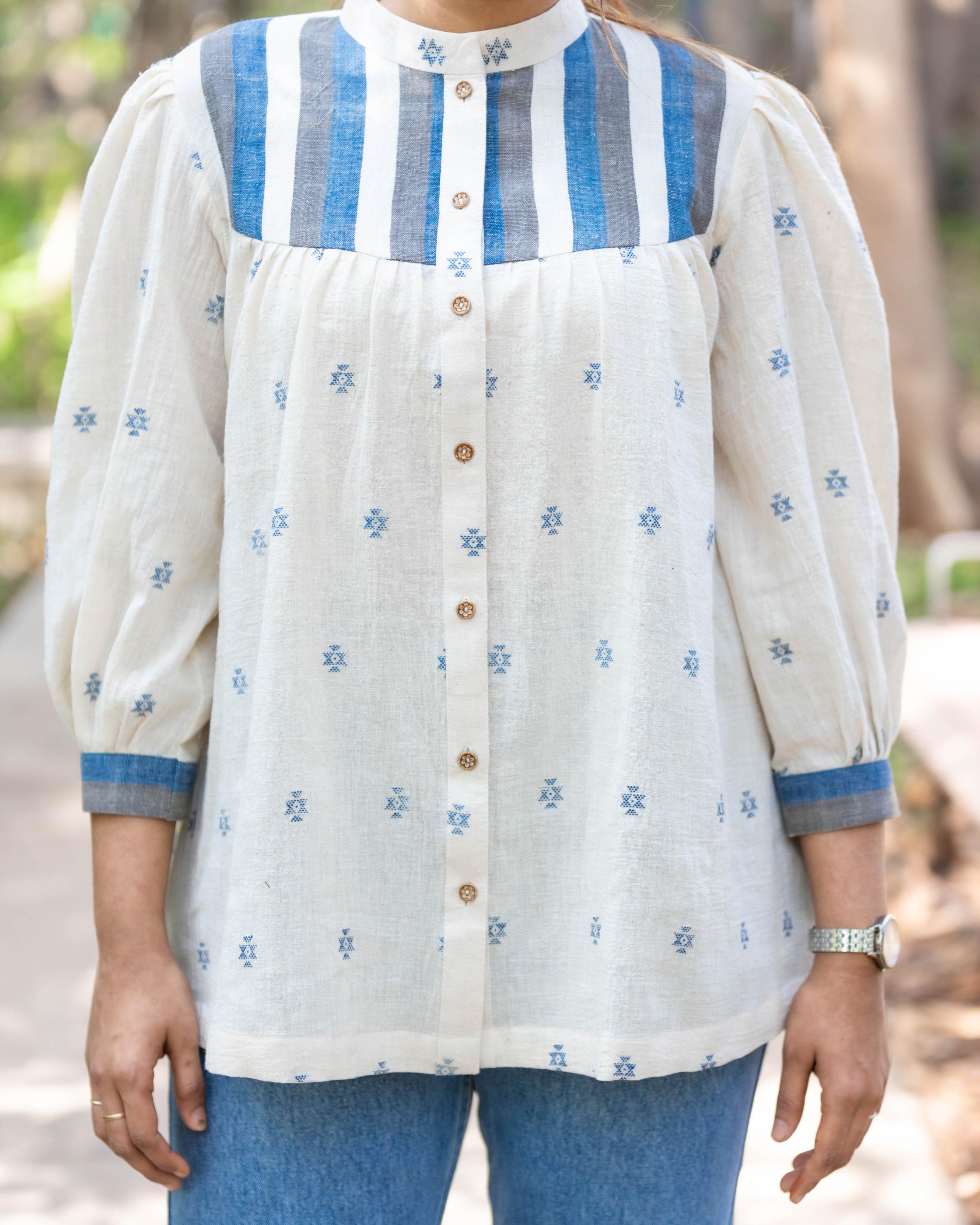 Blue Mandarin Shirt