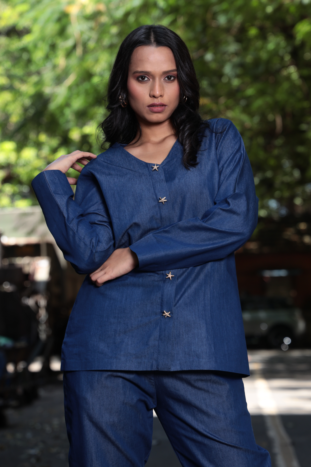 Stellar Ease – Minimal Denim Co-ord Set