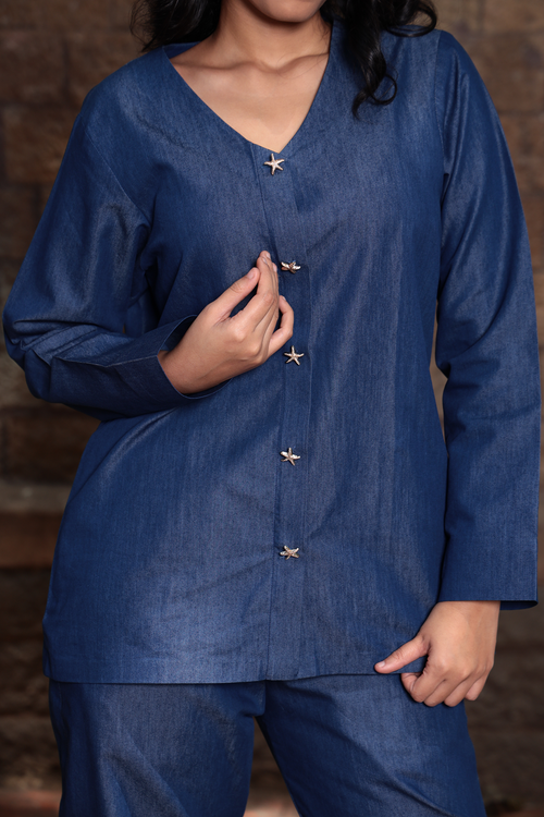 Stellar Ease – Minimal Denim Co-ord Set