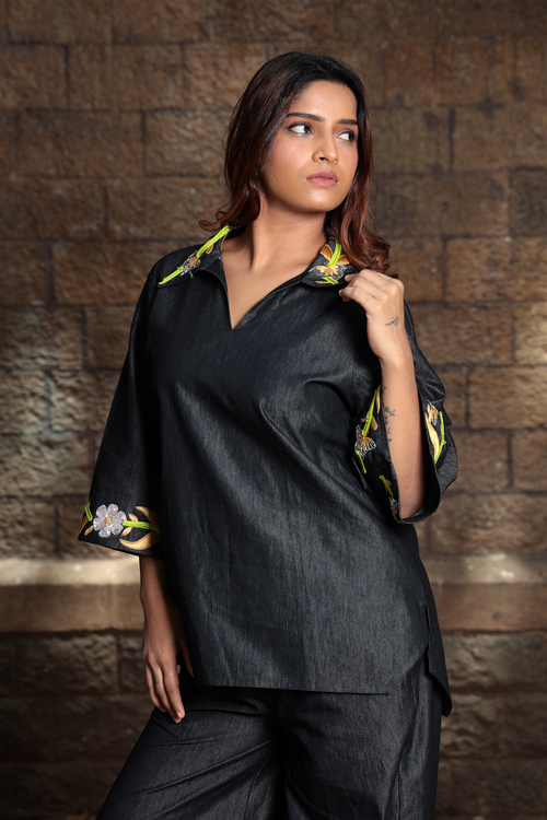 Wild Bloom – Embroidered Collar Co-ord Set