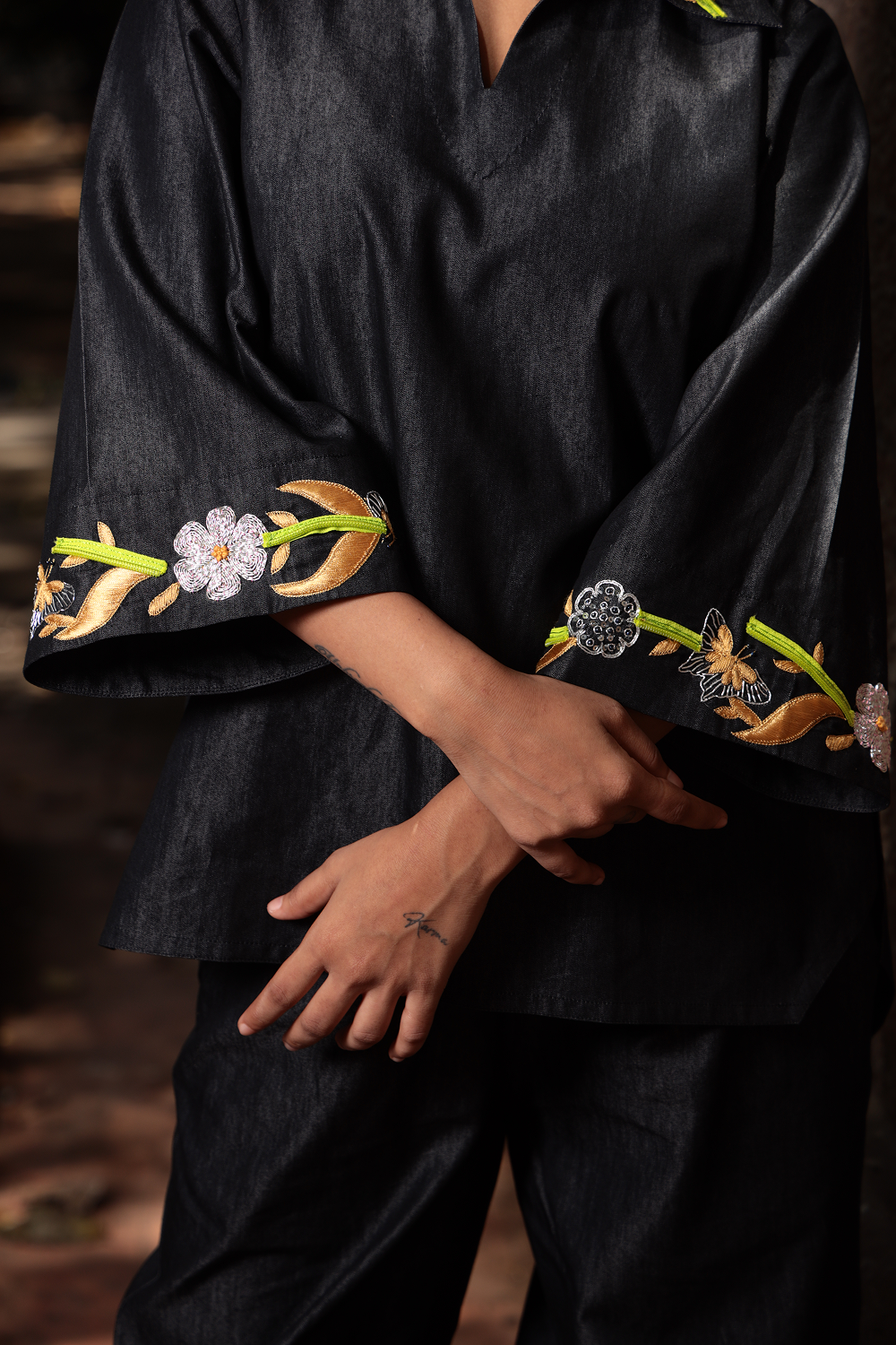 Wild Bloom – Embroidered Collar Co-ord Set