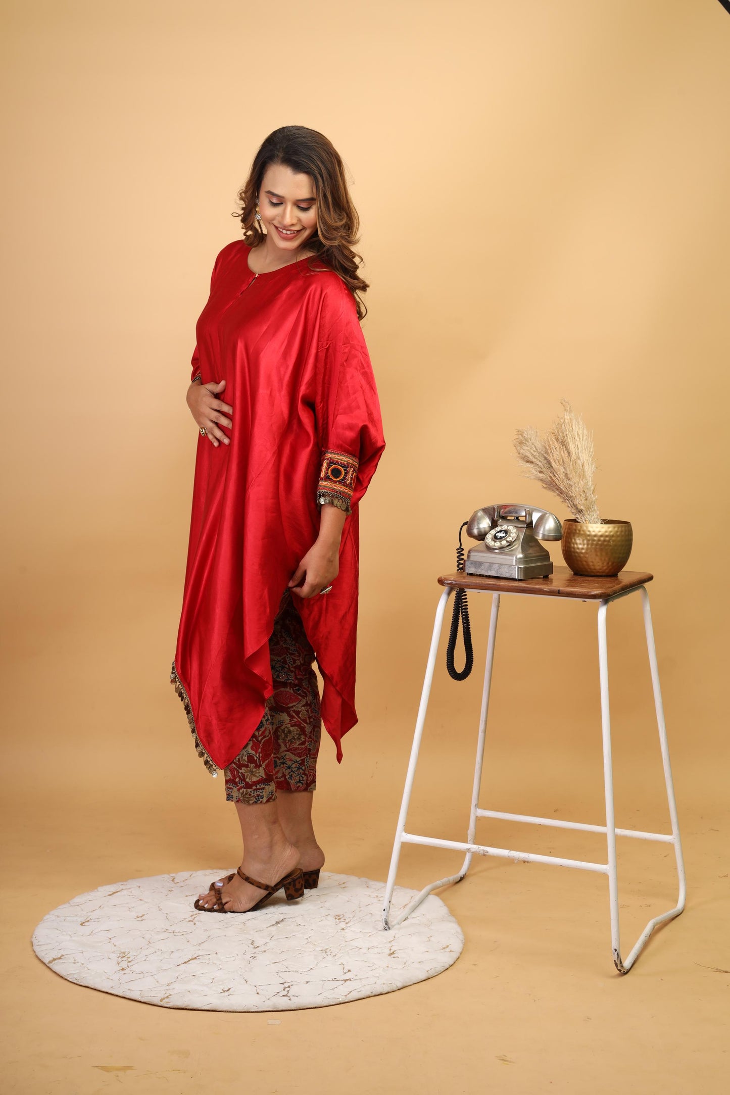 Rabari Silk Kaftan with Printed Pants