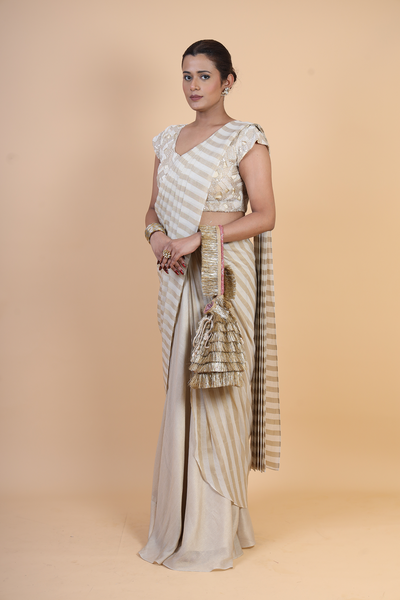 Afterglow Saree | Vanilla