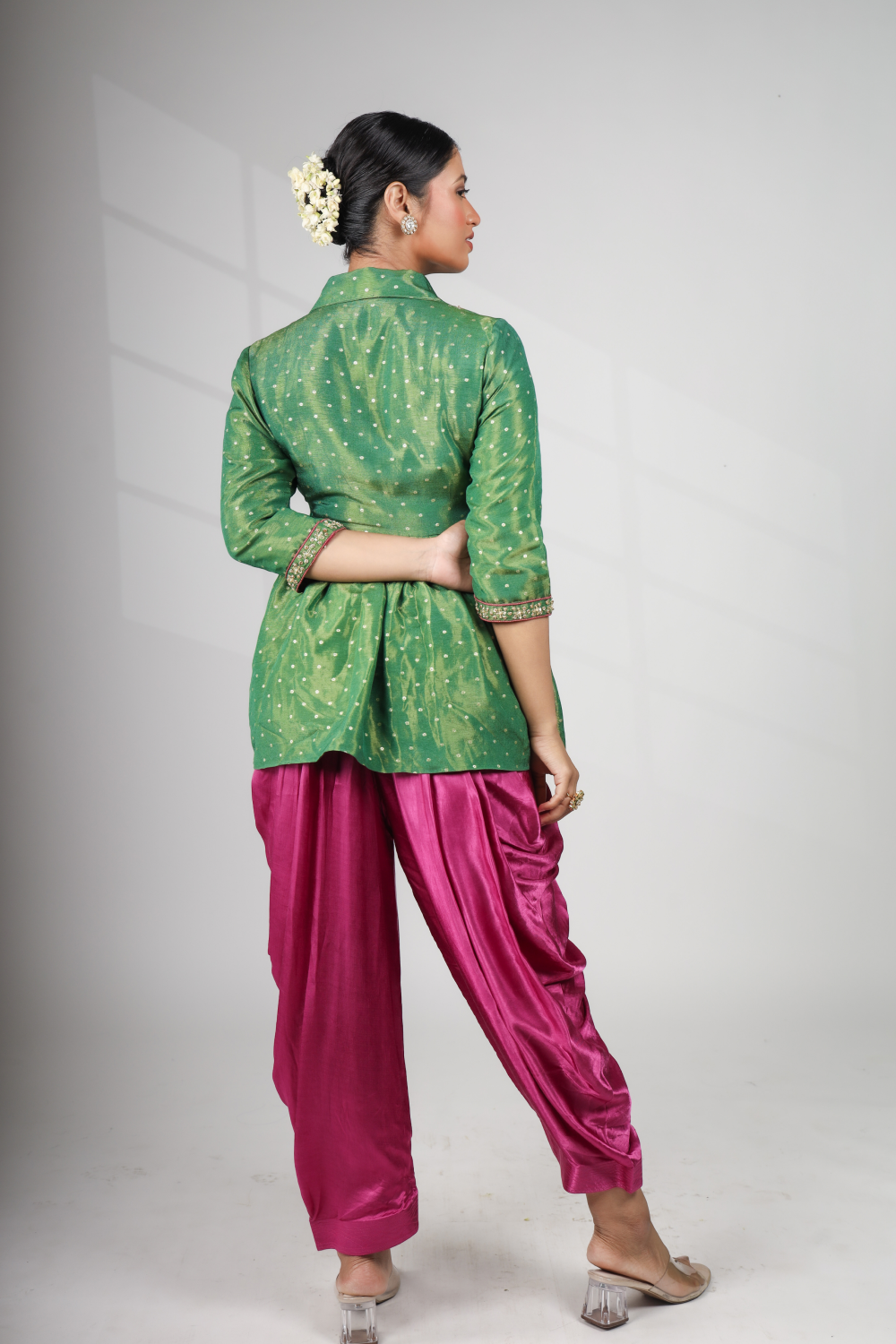 Canopy Bloom: Peplum Top with Dhoti Pant (Only Top)