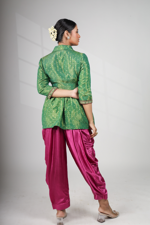 Canopy Bloom: Peplum Top with Dhoti Pant (Only Top)