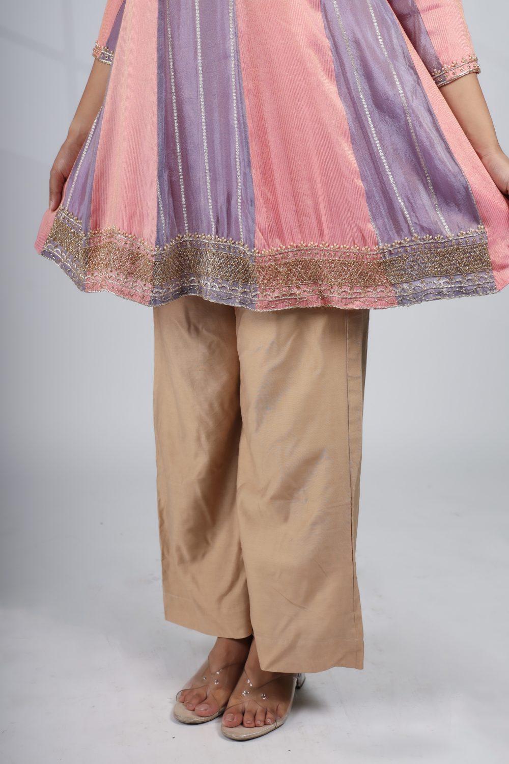Petal Waltz: A dance of blossoms in silk