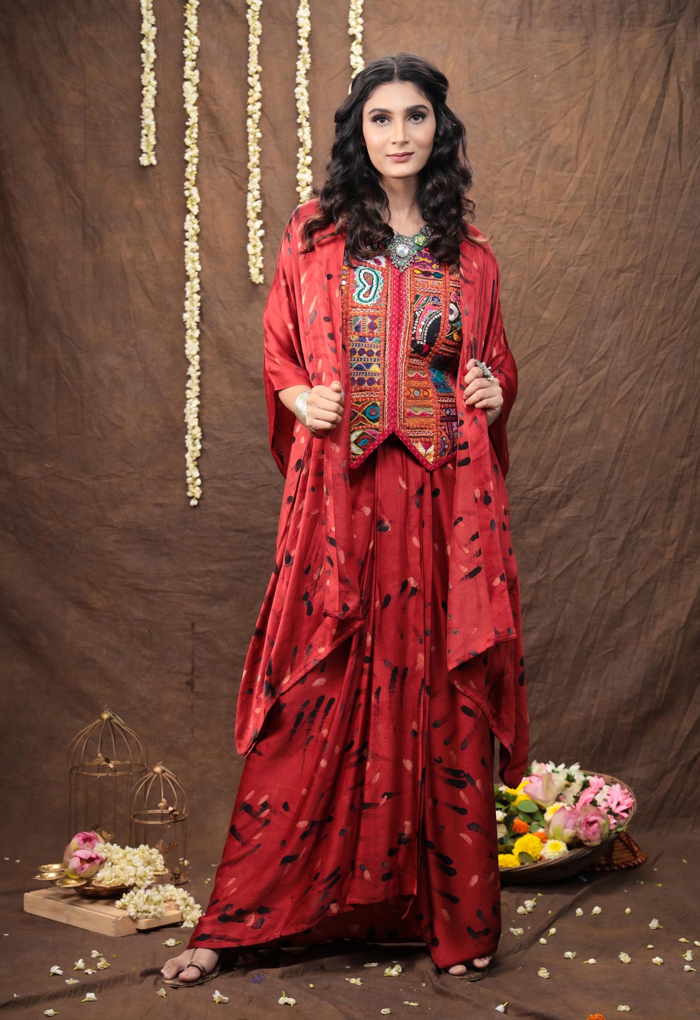 Rabari Waistcoat with Pre-Draped Skirt