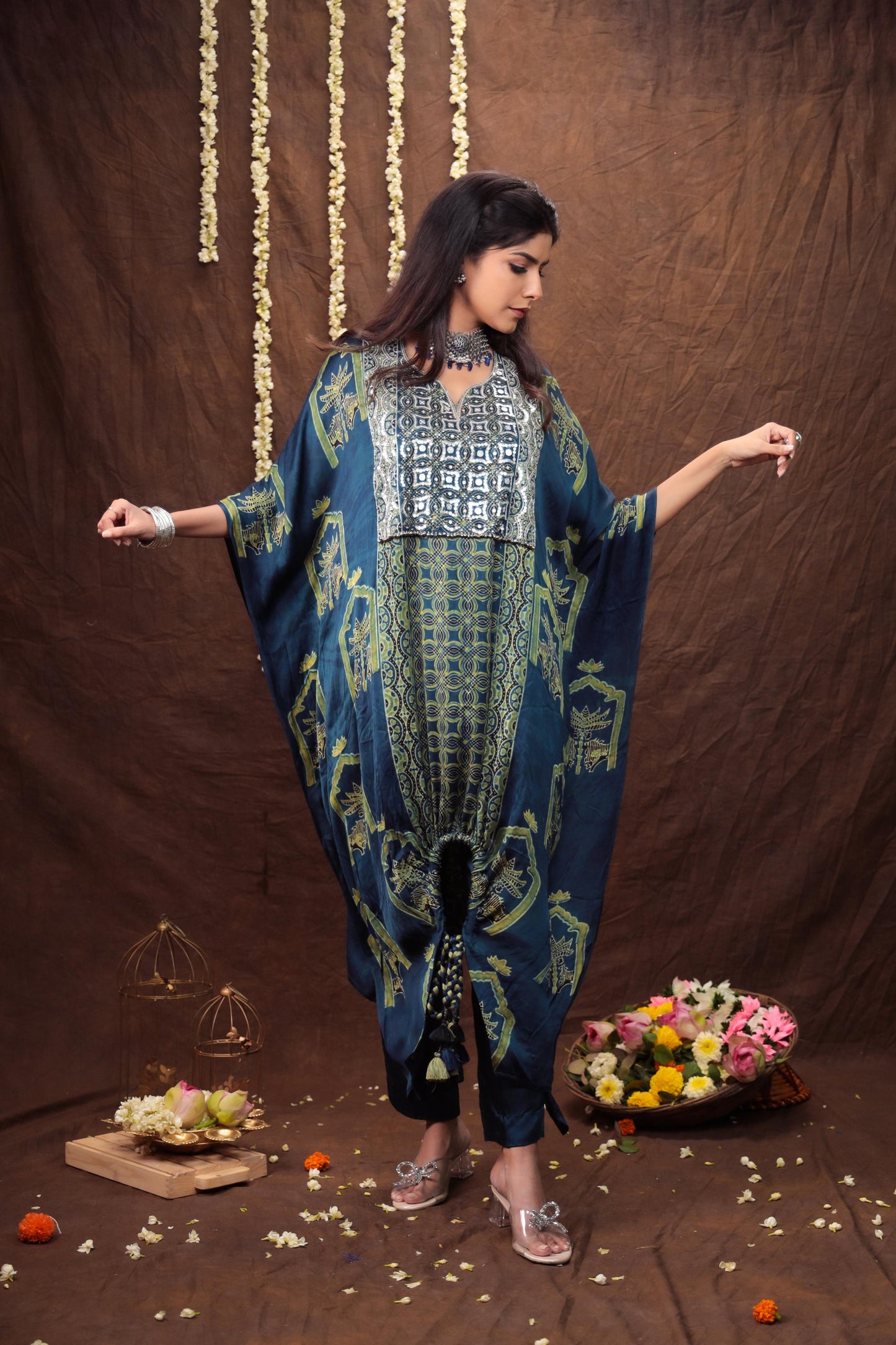 Palm Tree Kaftan Set