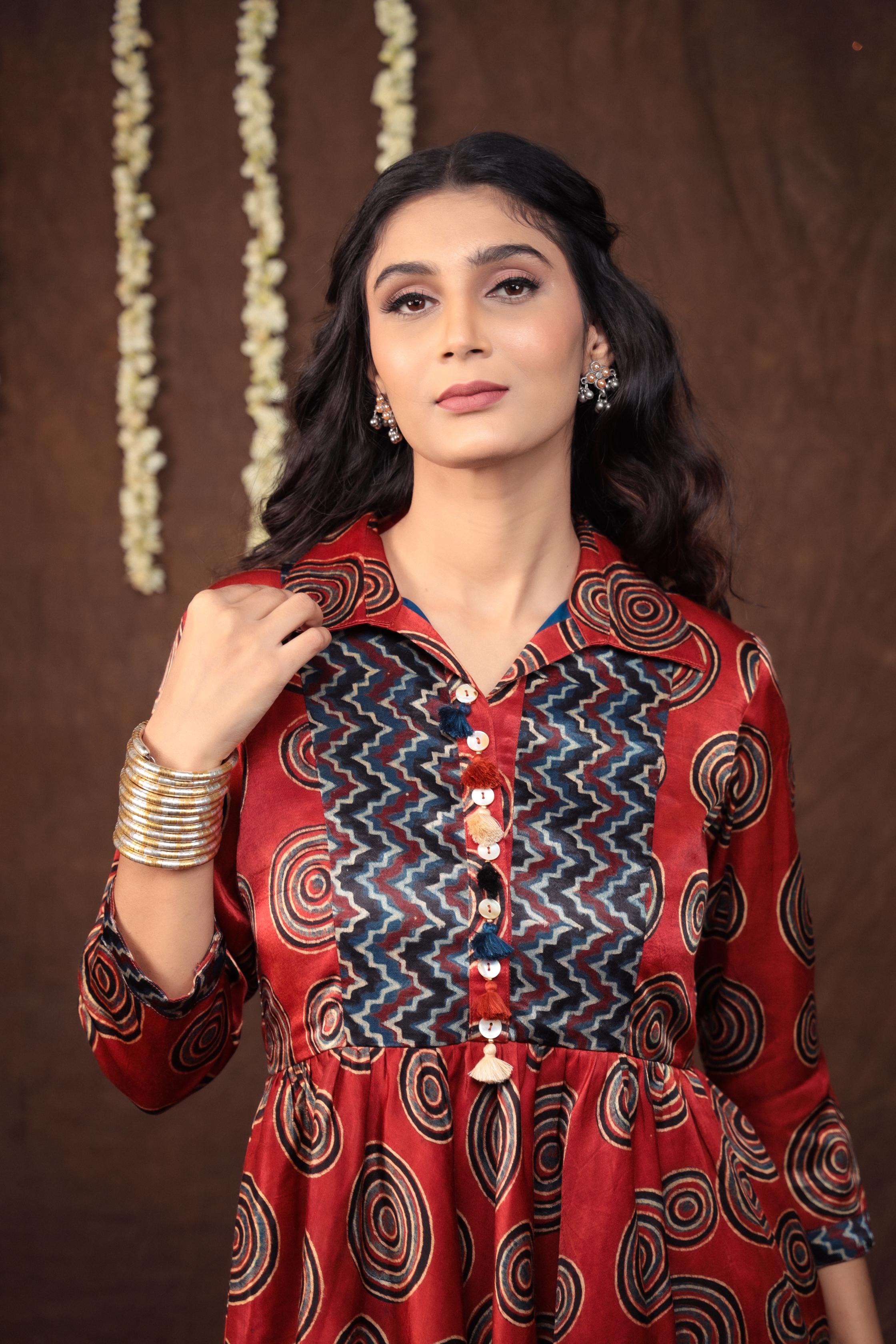 Challo Peplum & Chevron Dhoti Set