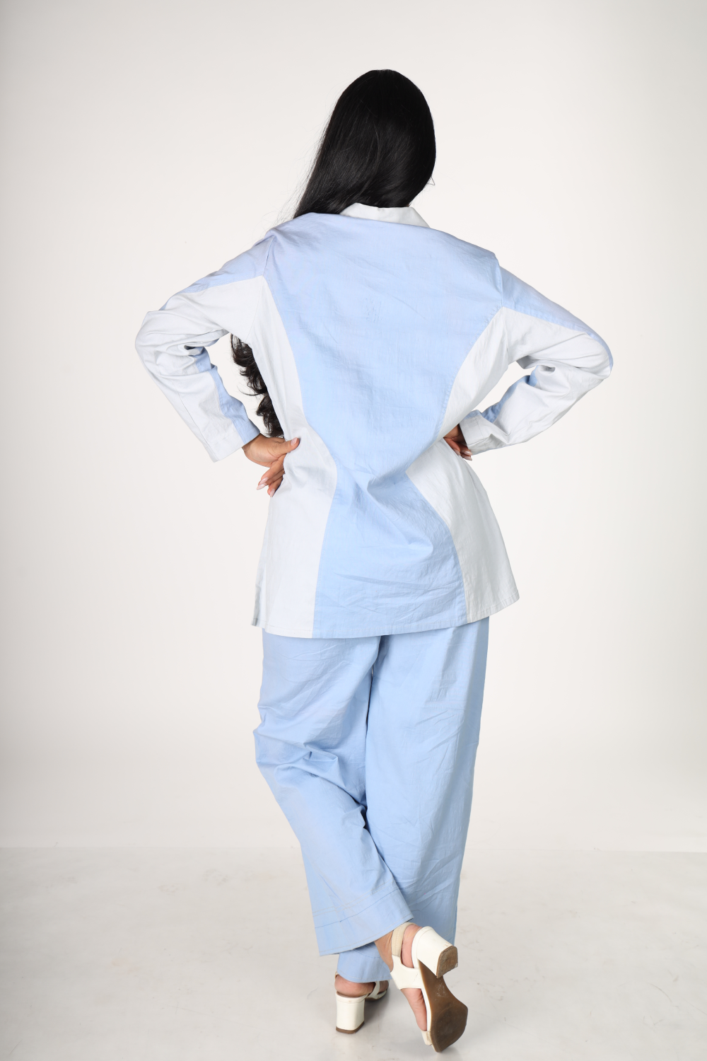 Powder Blue Panelled Co-ord Set