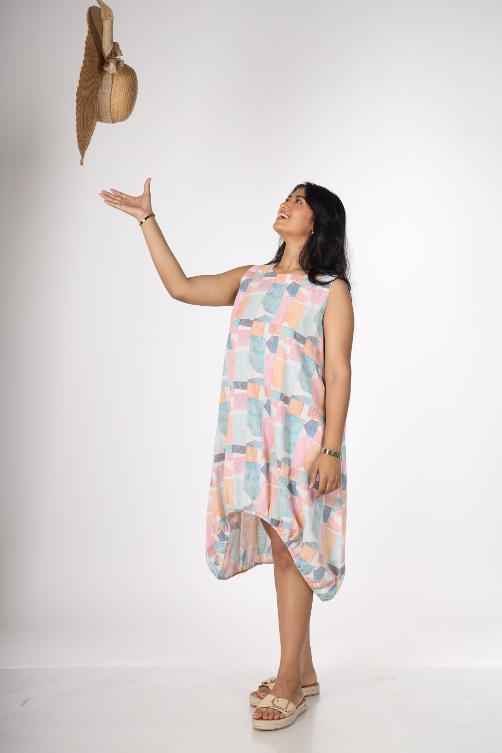 Pastel Mosaic Balloon Dress