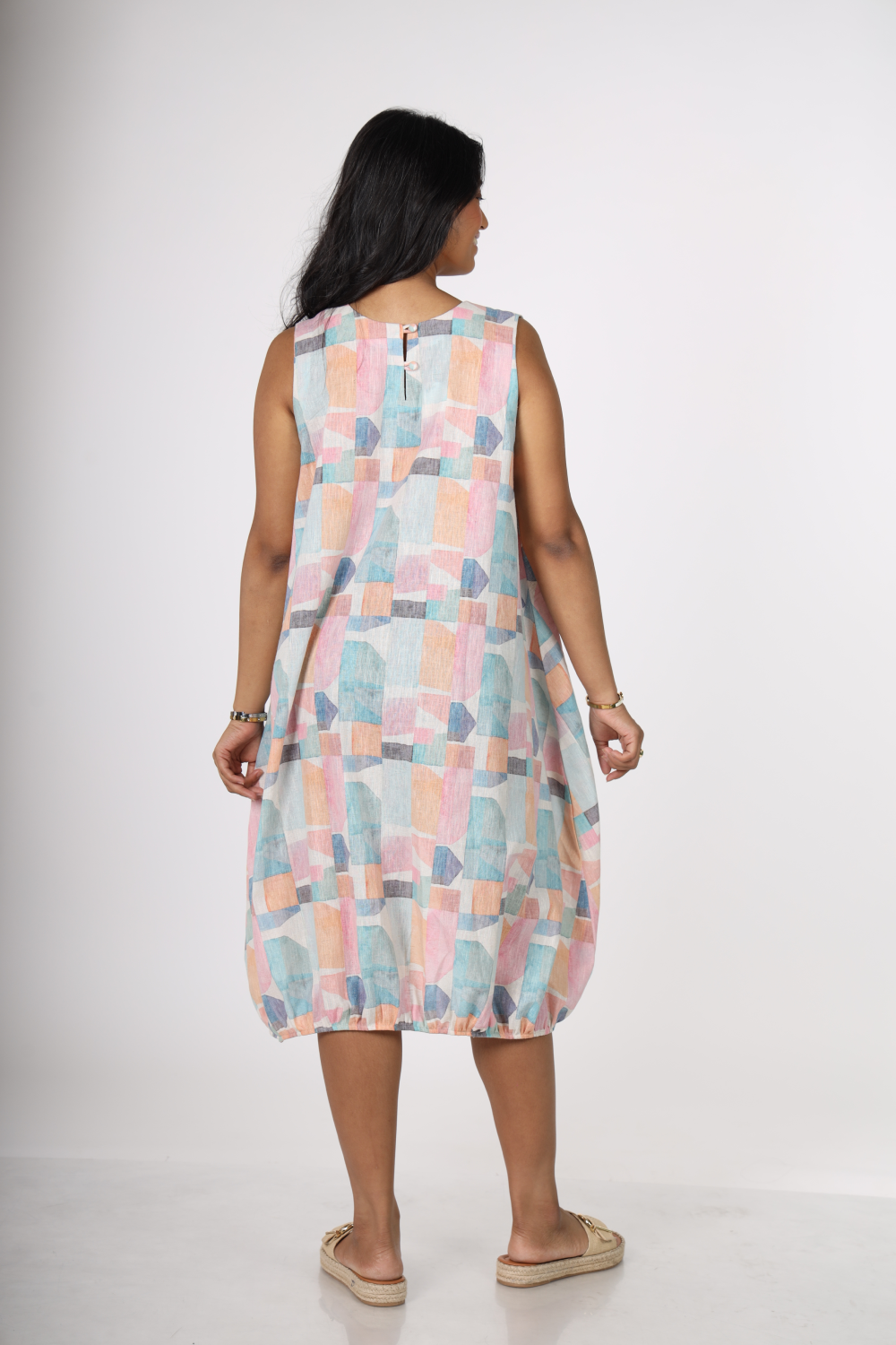 Pastel Mosaic Balloon Dress
