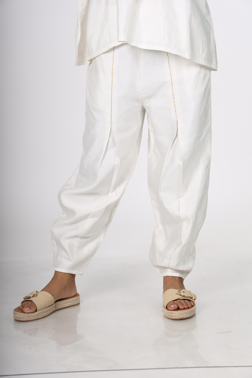 Ivory Ease – Chanderi Silk Pant