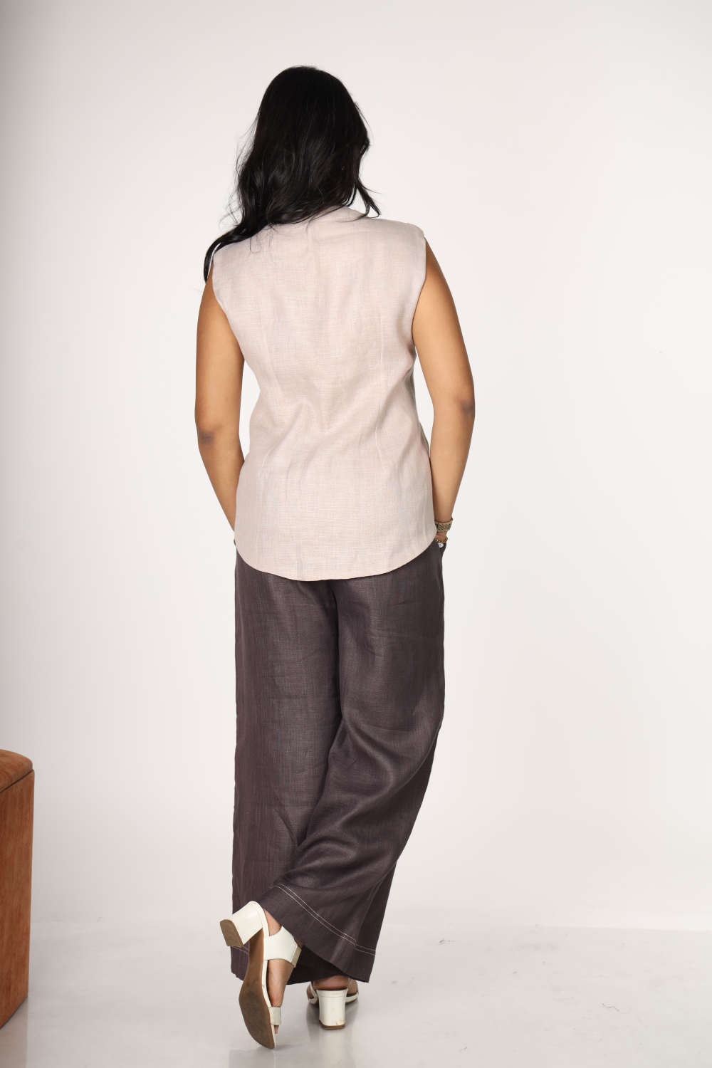Plum Edge Contrast Sleeveless Co-ord Set