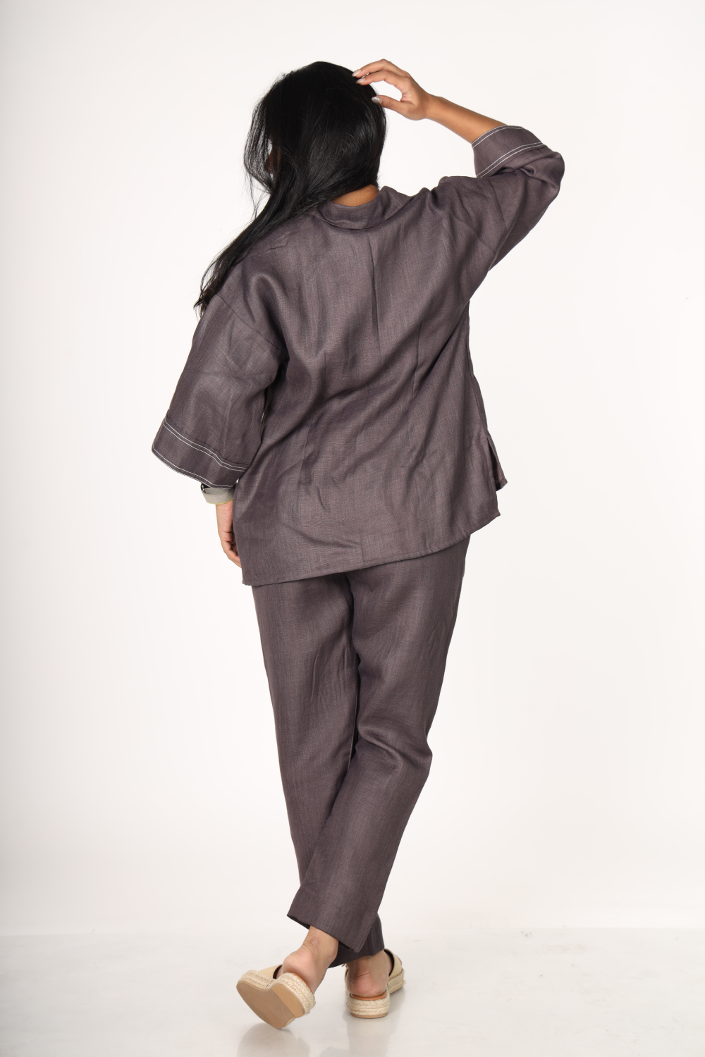 Deep Plum Contrast Stitch Co-ord Set